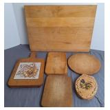 Wooden Cutting Boards & Hamburger Press