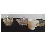 Fire-King Milk Glass Mug, Custard Cups & Juicer