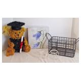 Wire Flatware Organizer, Graduation Bear, Canvas