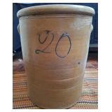 20 Gallon Stoneware Crock, Cobalt Blue "20"
