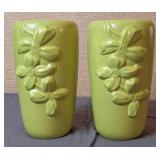 2 Haeger Pottery Raised Dogwood Vases