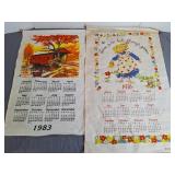 1976 & 1983 Linen Calendar Towels