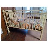Vintage Drop-Side Baby Bed w/Quilt