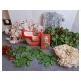 Vintage Plastic Chrismas Garland, Coasters &