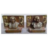 William Shakespeare Pompeian Bronze Bookends