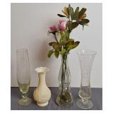 Etched Glass Vases & Satin Glass Vase