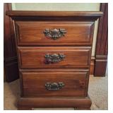 Wooden Nightstand w/3 Drawers