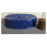 Graniteware Roaster Lid & Metal Sugar Shaker