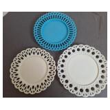 Westmoreland Milk Glass Plates & Blue Milk Glass