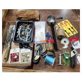 Hardware, fishing items, garden tools
