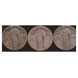 Standing Liberty Silver Quarters (3)