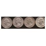 Silver Washington Quarters (4)