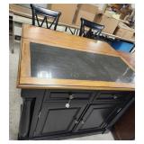 Cabinet with bar top & stools