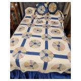Quilt Bedspread, hand stitched