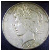 Silver Peace Dollar Coin, 1925S