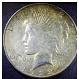 Silver Peace Dollar Coin, 1923S