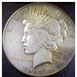 Silver Peace Dollar Coin, 1934 NMM