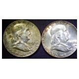 Silver Franklin Half Dollars 1963 NMM 1960 NMM