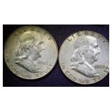 Silver Franklin Half Dollars 1948 NMM 1963D