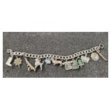 Charm bracelet, sterling, vintage