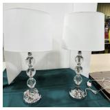 Pair of Lamps, crystal bases,