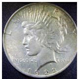 Silver Peace Dollar Coin, 1922 NMM