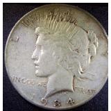 Silver Peace Dollar Coin, 1934 S