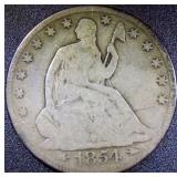 Seated Liberty 1854 O Silver Half Dollar