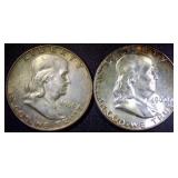 Franklin Silver Half Dollar Coins (2)