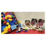 Legos, plastic animals, McDonald