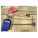 Long handled shovels & rake