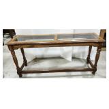 Sofa Table, glass inserts on top