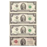 $2 Bills (3), and Red Seal