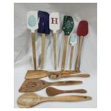 Wood handled spatulas & spoons