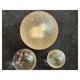 Sulfide & clear marbles, rough condition