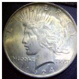 Silver Peace Dollar 1924 NMM