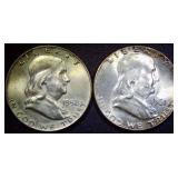 Silver Franklin Half Dollars 1958D 1961 NMM