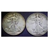 Silver Walking Liberty Half Dollars 1945 NMM