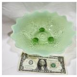 Green Depression Opalescent Dish