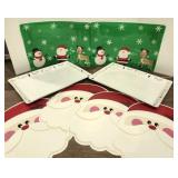 Christmas serving platters, placemats