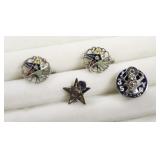 Eastern Star & Moose pins & earrings