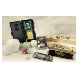 Train whistles, harmonicas, dice