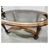 Oval Glass Top Coffee Table