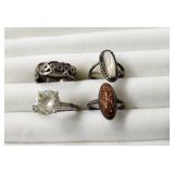 Sterling Rings (4), various sets