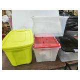 Storage totes with lids (4)