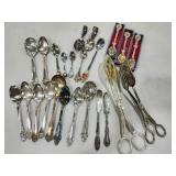 Silver plated flat ware & spoon collectibles