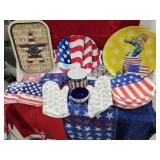 Patriotic trays, plates, towels, bowls