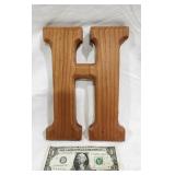 Wood Letter "H",  10" X 7"