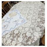 Crochet look table cloth, card table cloth