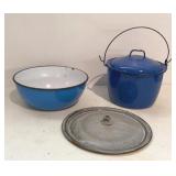 Blue & Grey Enamel Pots